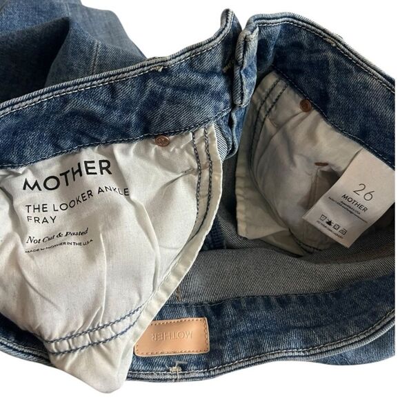 Mother Blue  The looker ankle Fray  Not Cut and Paste Distressed Women's Jeans - Picture 9 of 12